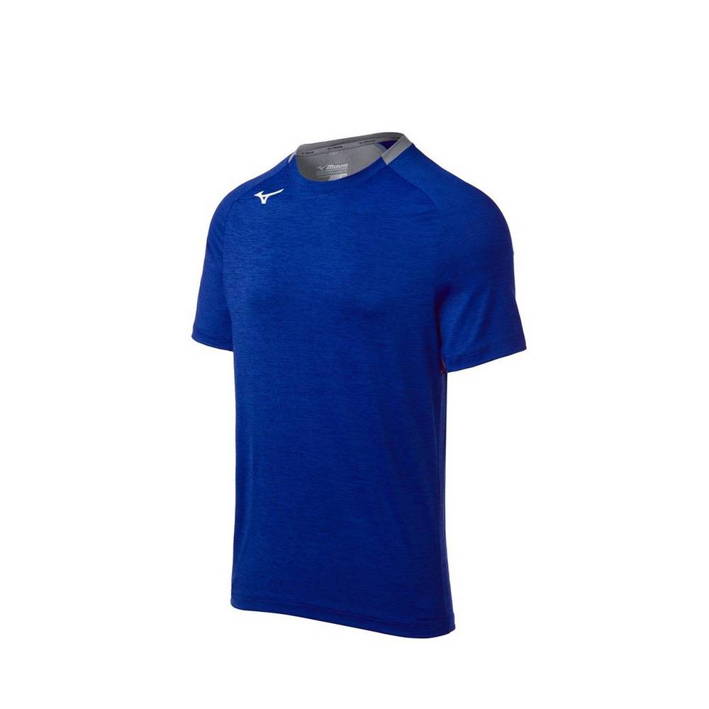 Mizuno Alpha Short Sleeve Férfi Futópóló Királykék NYM508174